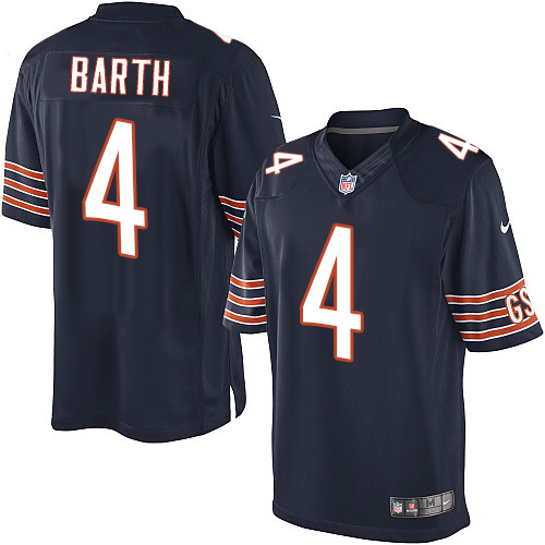 Youth Elite Connor Barth Nike Jersey Navy Blue Home - #4 NFL Chicago Bears
